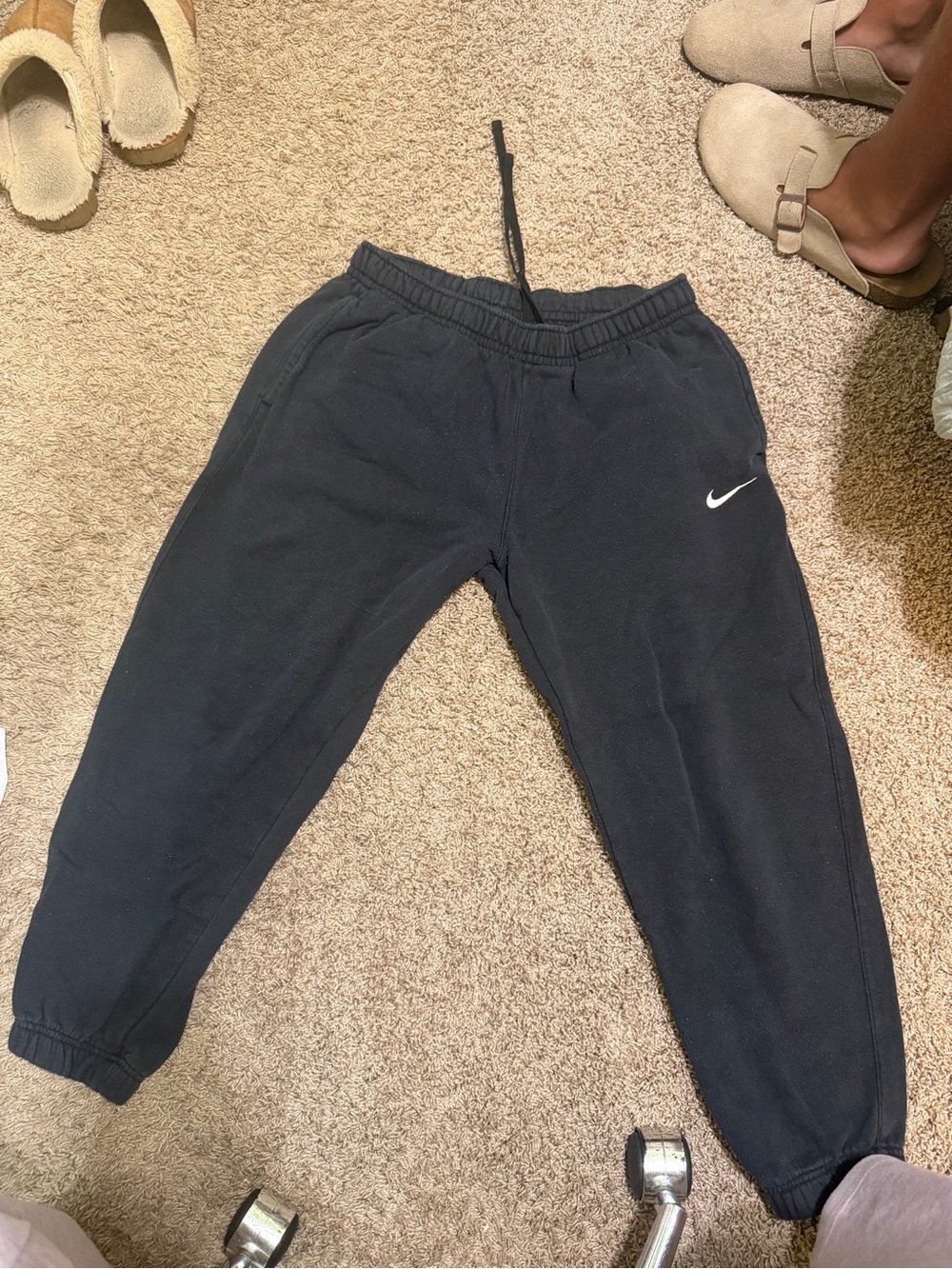 Nike Black Womens' Joggers with White Swoosh
